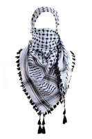 Arafat Palestinian Black Shemagh with Tassels