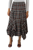 Midi Plaid Layered Skirt