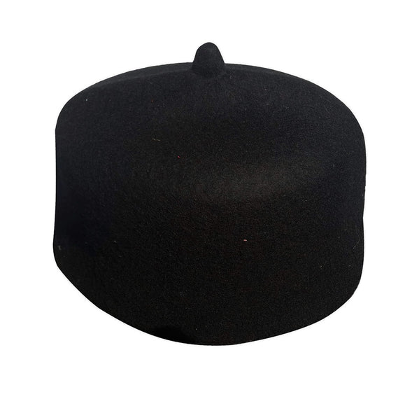 Men Black Wool Hat with Tip