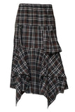 Midi Plaid Layered Skirt