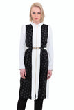 Polka Dot Long Sleeveless Coat