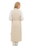 Damask Long Sleeveless Coat