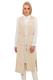 Damask Long Sleeveless Coat