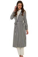 Striped Light Jilbab Tunic with Rose Applique
