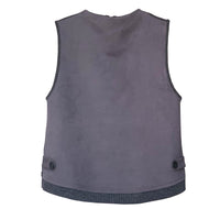 Faux Suede & Knit Sleeveless Top