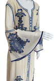 Lace Applique' Long Sleeves Chiffon Dress