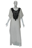 Chiffon Summer Caftan - Round Black Beads