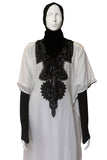 Chiffon Summer Caftan - Square Black Beads